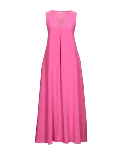 Shop Caliban Woman Maxi Dress Fuchsia Size 4 Lyocell, Linen In Pink
