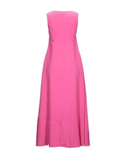 Shop Caliban Woman Maxi Dress Fuchsia Size 4 Lyocell, Linen In Pink