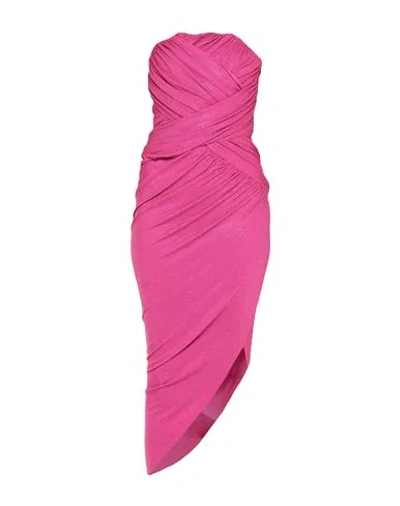 Shop Alexandre Vauthier Woman Midi Dress Fuchsia Size 8 Viscose, Elastane In Pink