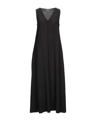 Shop Caliban Woman Long Dress Black Size 12 Lyocell, Linen