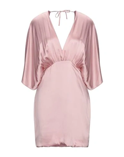 Shop Semicouture Woman Mini Dress Pastel Pink Size 6 Acetate, Silk