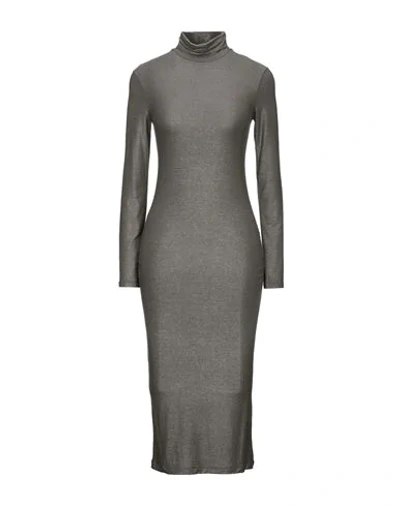 Shop Majestic Filatures Woman Midi Dress Dark Green Size 1 Viscose, Elastane