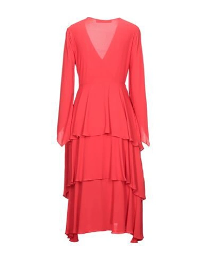 Shop Jucca Woman Midi Dress Red Size 8 Polyester