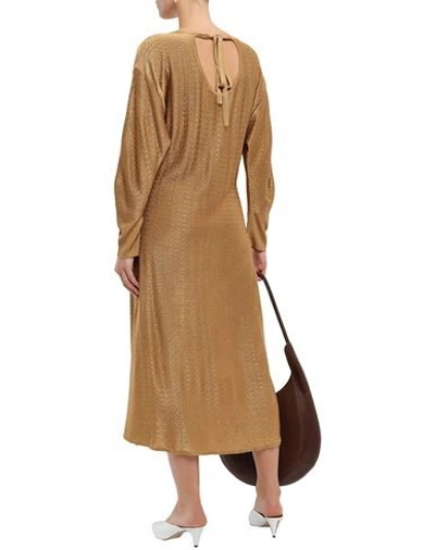 Shop Esteban Cortazar Woman Midi Dress Camel Size Xs Viscose In Beige