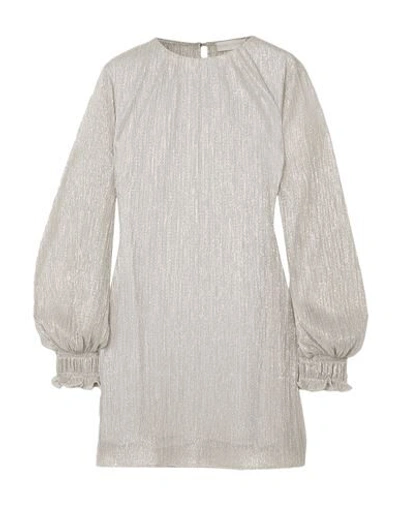 Shop Vanessa Cocchiaro Woman Mini Dress Silver Size 10 Polyester, Metallic Fiber