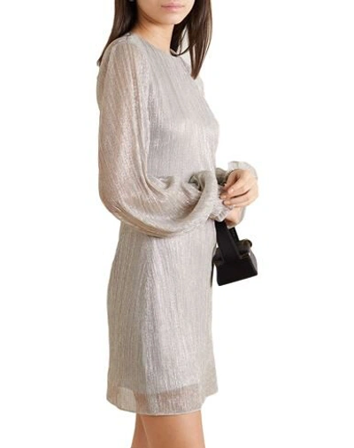 Shop Vanessa Cocchiaro Woman Mini Dress Silver Size 10 Polyester, Metallic Fiber