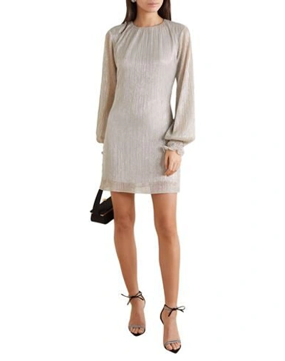 Shop Vanessa Cocchiaro Woman Mini Dress Silver Size 8 Polyester, Metallic Fiber
