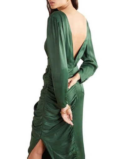 Shop Alexa Chung Alexachung Woman Long Dress Green Size 4 Viscose