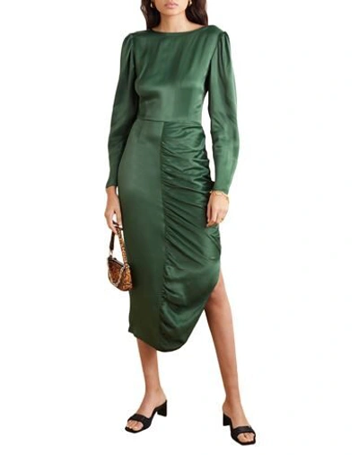 Shop Alexa Chung Alexachung Woman Long Dress Green Size 4 Viscose