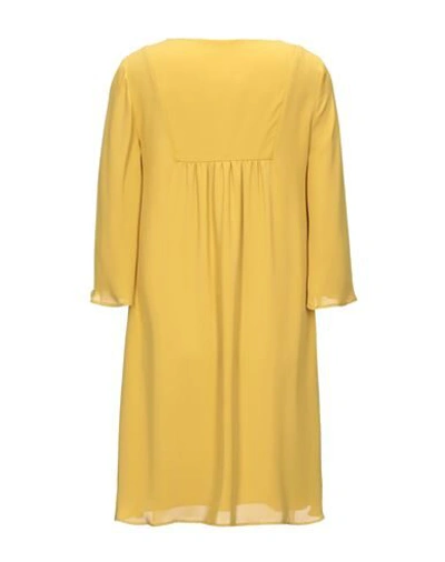 Shop Biancoghiaccio Woman Mini Dress Ocher Size 6 Polyester In Yellow