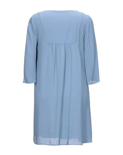 Shop Biancoghiaccio Woman Mini Dress Pastel Blue Size 6 Polyester
