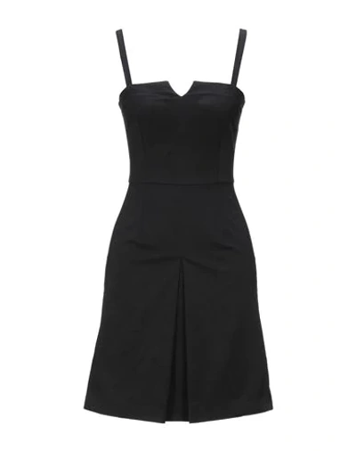 Shop Biancoghiaccio Woman Short Dress Black Size 6 Polyester, Cotton, Elastane