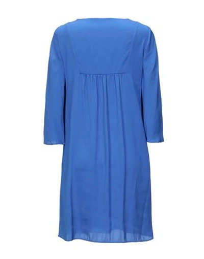 Shop Biancoghiaccio Short Dresses In Bright Blue