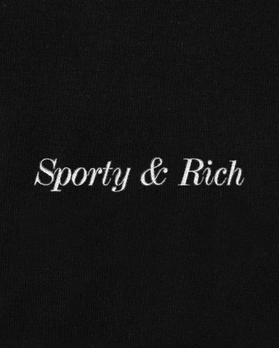 Shop Sporty And Rich Classic Logo Sweatpants In Black