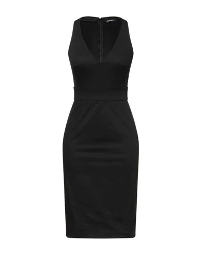 Shop Biancoghiaccio Woman Midi Dress Black Size 4 Polyester, Cotton, Elastane