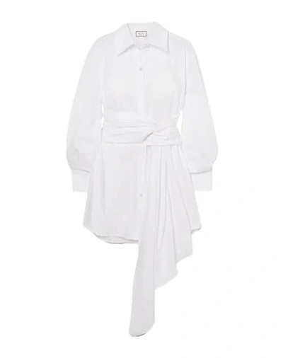 Shop Redemption Woman Mini Dress White Size 10 Cotton, Elastane