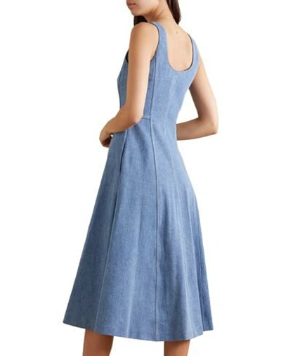 Shop Adam Lippes Woman Midi Dress Blue Size 4 Cotton, Elastane