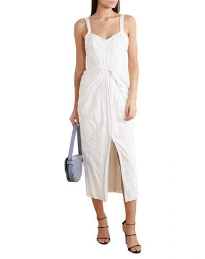Shop Jason Wu Collection Woman Midi Dress White Size 10 Viscose, Cotton, Stainless Steel