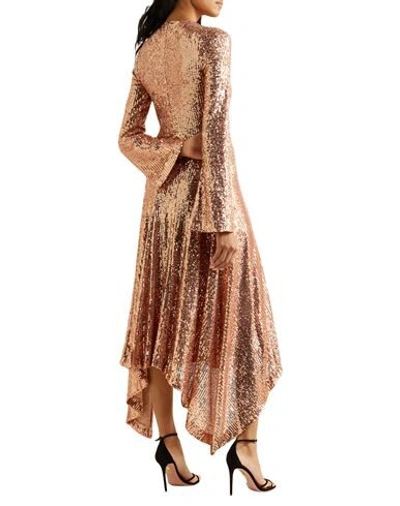 Shop Galvan  London Galvan London Woman Midi Dress Copper Size 2 Polyester In Orange