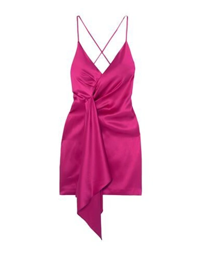 Shop Cushnie Woman Mini Dress Fuchsia Size 2 Silk In Pink