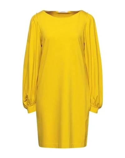 Shop Dorothee Schumacher Woman Mini Dress Ocher Size 4 Viscose, Polyamide, Elastane In Yellow