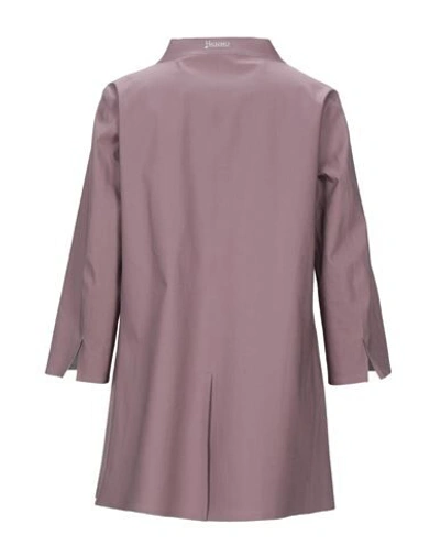 Shop Herno Woman Overcoat & Trench Coat Mauve Size 4 Cotton, Elastane In Purple