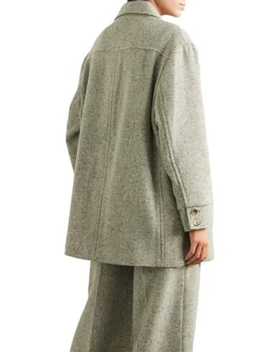 Shop Alexa Chung Alexachung Woman Coat Green Size 6 Wool, Acrylic, Polyester