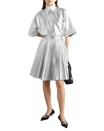 Shop Pushbutton Woman Midi Skirt Silver Size M Polyester, Rayon