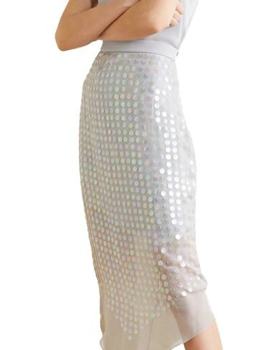 Shop Cushnie Woman Midi Skirt Light Grey Size 12 Silk