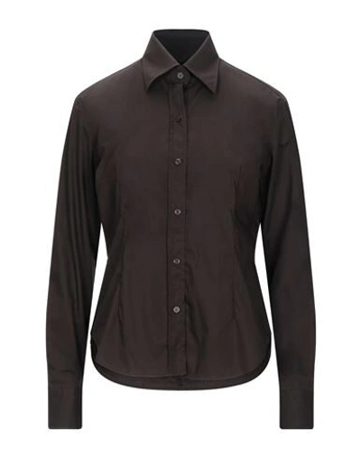 Shop Thomas Reed Shirts In Dark Brown