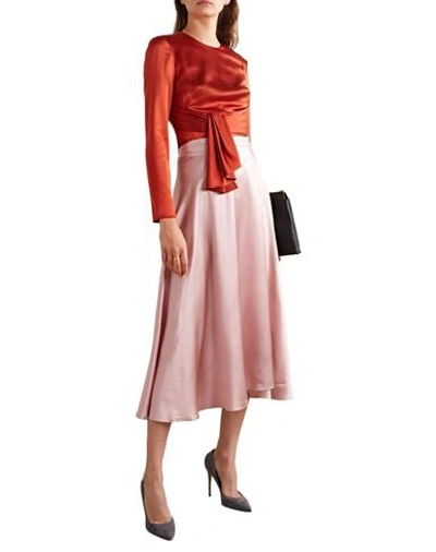Shop Brandon Maxwell Woman Top Rust Size 12 Silk In Red