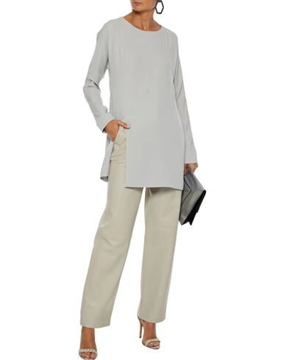 Shop Akris Blouses In Light Grey