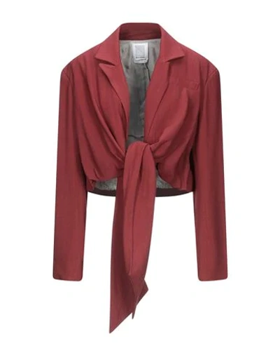 Shop Rosie Assoulin Suit Jackets In Brick Red