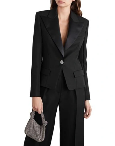 Shop Alexandre Vauthier Woman Suit Jacket Black Size 10 Wool, Polyester