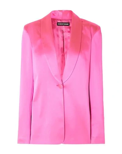 Shop House Of Holland Woman Blazer Fuchsia Size 4 Acetate, Polyamide, Elastane In Pink