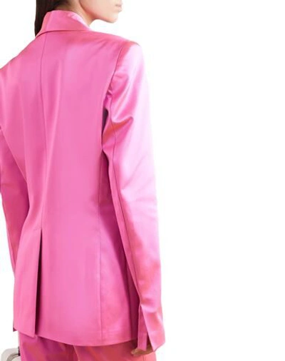 Shop House Of Holland Woman Blazer Fuchsia Size 4 Acetate, Polyamide, Elastane In Pink