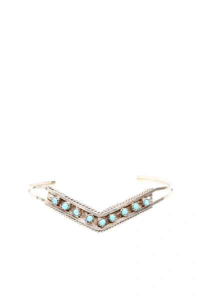 Shop Jessie Western Cuff Bracelet In Turquoise (silver)