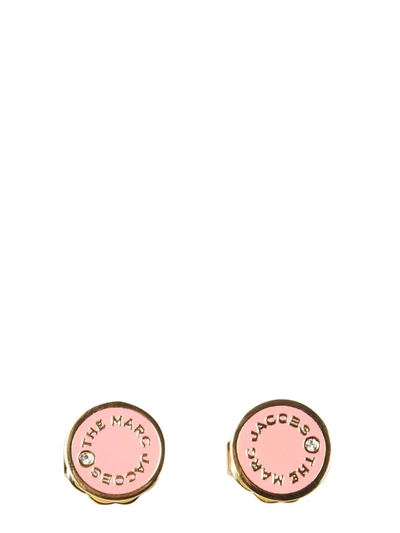 Shop Marc Jacobs The Medallion Studs Earrings In Rosa
