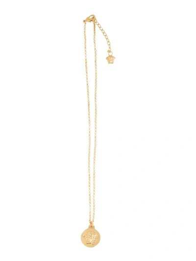 Shop Versace Necklace With Medusa Pendant In Oro