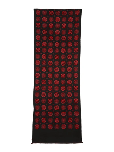 Shop Alexander Mcqueen Scarf With Jacquard Pattern In Nero