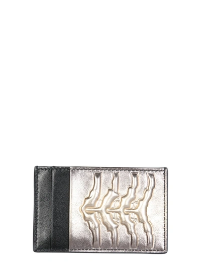 Shop Alexander Mcqueen Bicolor Card Holder In Oro