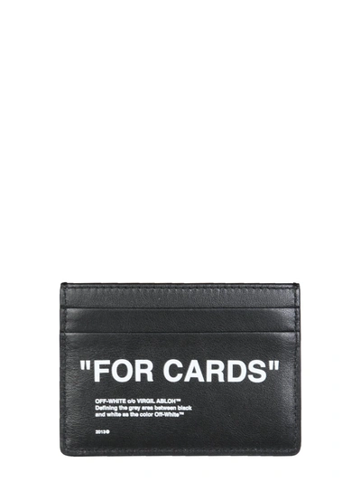 Shop Off-white Quote Card Holder In Nero