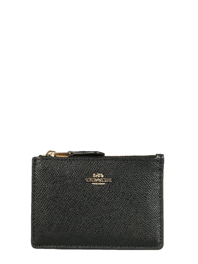 Shop Coach Card Holder With Logo In Nero