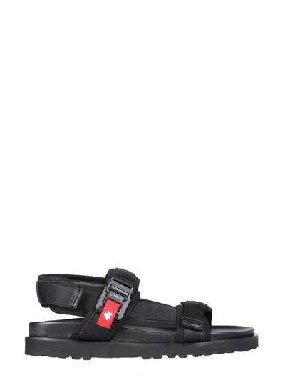 Shop Dsquared2 Flat Sandals In Nero