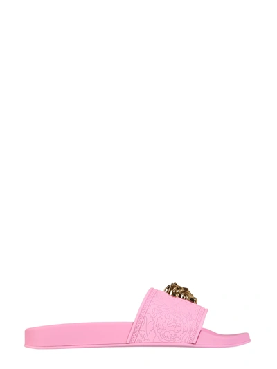 Shop Versace Slide Sandals In Rosa