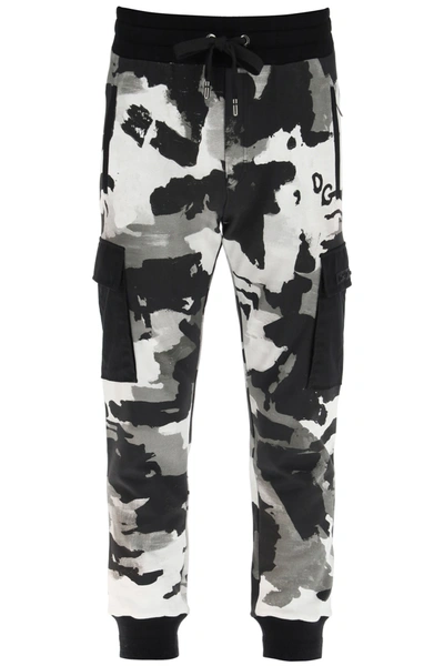 Shop Dolce & Gabbana Camouflage Jogging Trousers In Camouflage 01 F Mist (black)