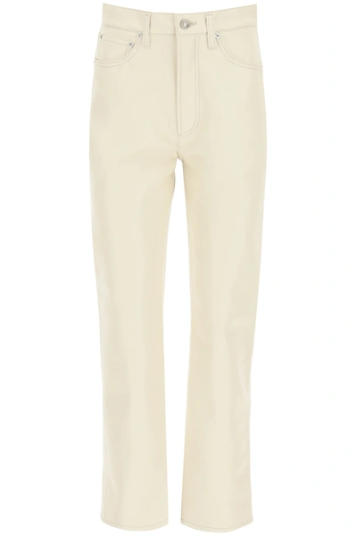 Shop Agolde Recycled Leather Trousers In Powder (beige)