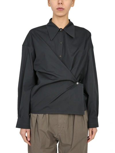 Shop Lemaire Twisted Shirt In Antracite