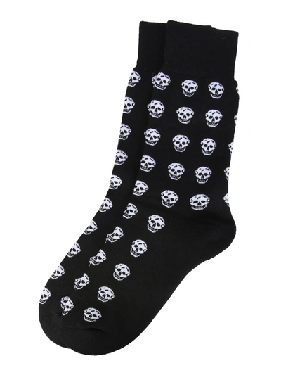 Shop Alexander Mcqueen Skull Socks In Nero