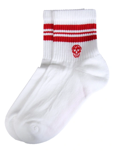 Shop Alexander Mcqueen Socks With Logo In Nero